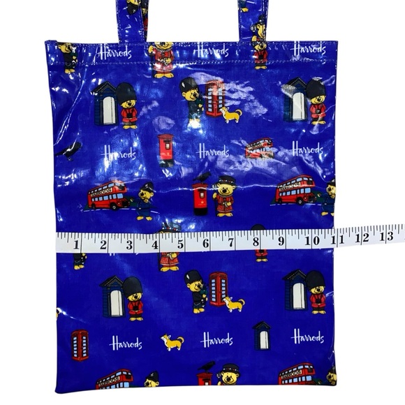 Harrods Teddy Bear Small Blue Tote Bag with London Icons - Picture 4 of 6